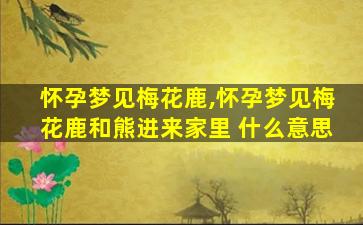 怀孕梦见梅花鹿,怀孕梦见梅花鹿和熊进来家里 什么意思